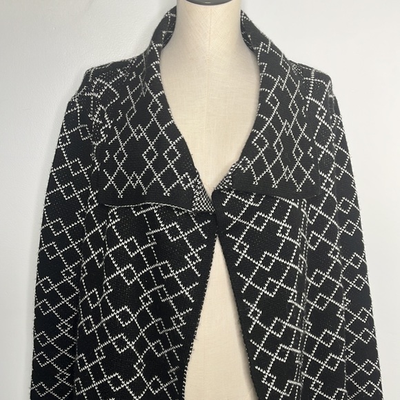 Ana Couture Black Printed Open Cardigan Size Large - Picture 2 of 13